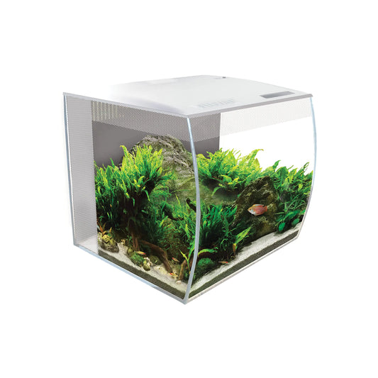 Fluval Flex 9 Aquarium Kit - Fish Tank for Fish & Plants - Comes with LED Lights Filtration System & More - 36" x 18" x 18" - 34 L 9 Gal. - White