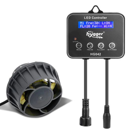 hygger 2114 GPH Aquarium Inverter Wavemaker Pump with LED Controller DC 24V 10W Ultra-quiet Submersible Power Head with Magnetic Base Circulation Pump for 30-75 Gal Freshwater Saltwater Tank